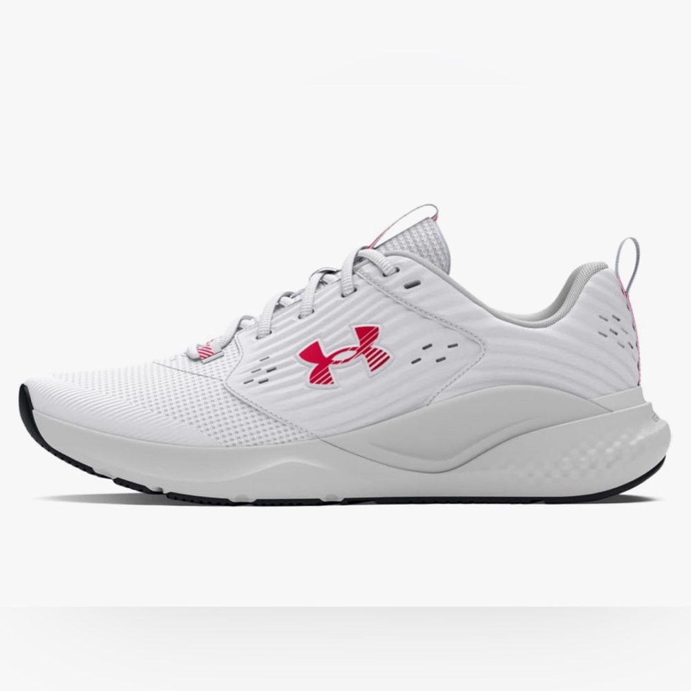 Under Armour Men’s Charged Commit Trainer 4 Sneaker White/Gray/Red Size 14 - Picture 3 of 12